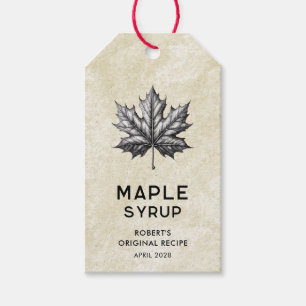 Maple syrup label with leaf