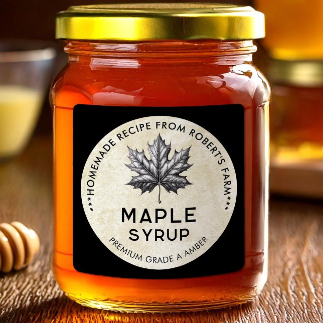 Maple syrup label with leaf (Creator Uploaded)