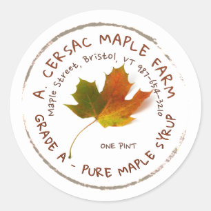 Maple Syrup Maple Leaf Rustic Editable Label