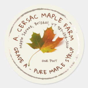 Maple Syrup Maple Leaf Rustic Editable Label