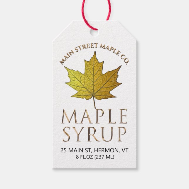Maple Syrup Nutrition Grade/Season Jar Neck Tag (Front)