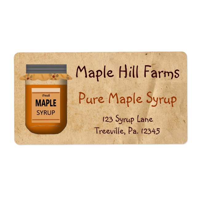Maple Syrup Product Label (Front)