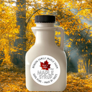 Maple Syrup Product Label 100% PURE -MADE BY TREES