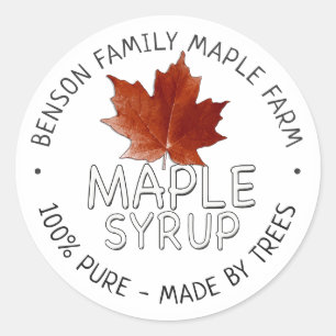Maple Syrup Product Label 100% PURE -MADE BY TREES