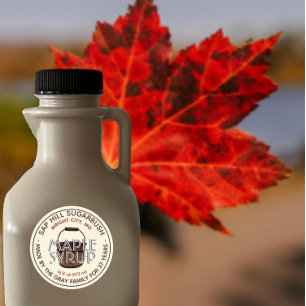 Maple Syrup Sap Bucket Editable Label