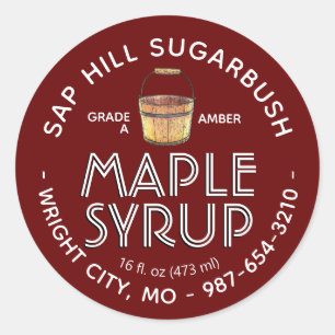 Maple Syrup Sap Bucket Editable Label