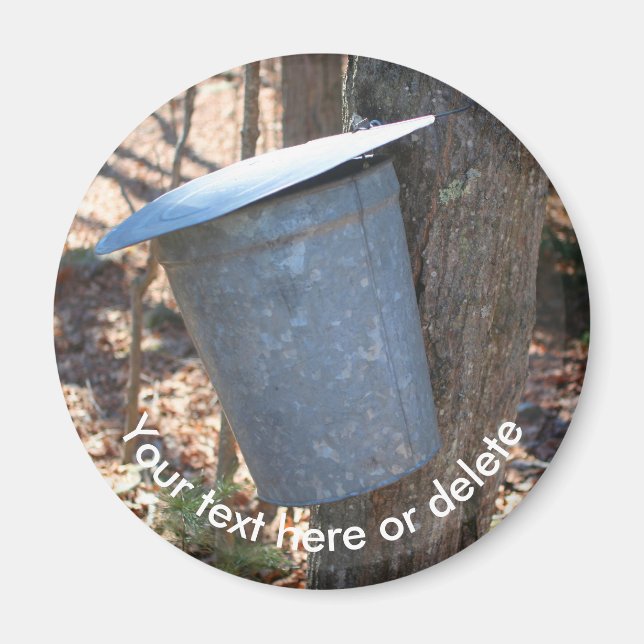 Maple Syrup Sap Bucket Nature Personalized Magnet (Front)