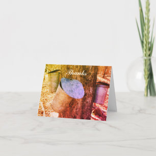 Maple Syrup Sap Buckets Nature Art Thank You Card