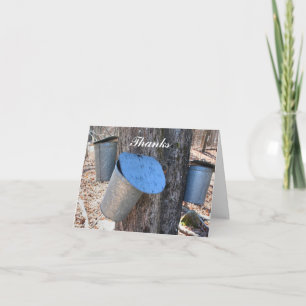 Maple Syrup Sap Buckets Nature Thank You Card