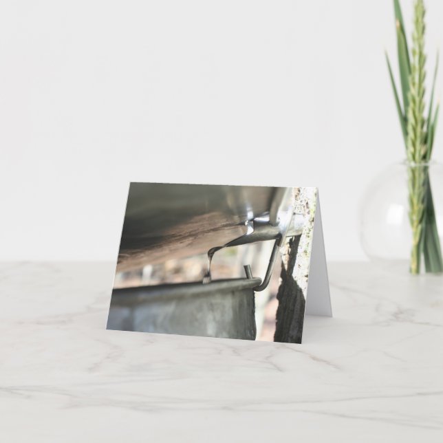 Maple Syrup Sap Running Nature Personalised Note Card (Front)