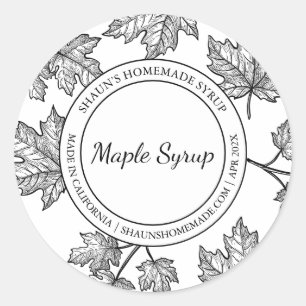 Maple Syrup Sketch Modern label