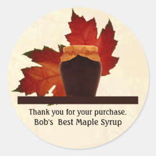 Maple Syrup Thank You Round Small Sticker