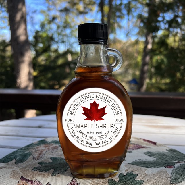 Maple Syrup with Red Leaf Pure Local Label (Creator Uploaded)