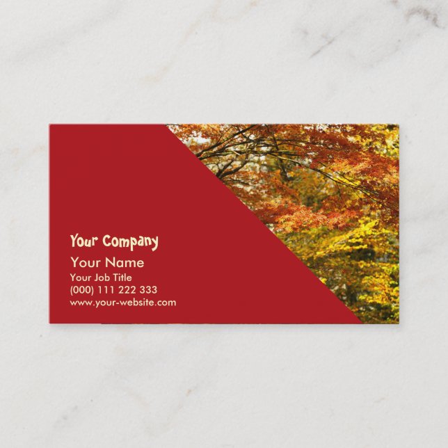Maple tree foliage business card (Front)