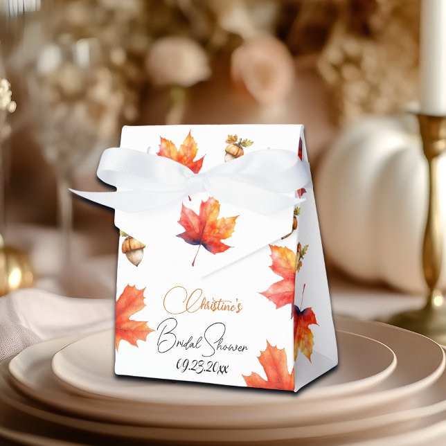 Maple Tree Leaves and Acorns Bridal Shower Favour Box (Creator Uploaded)