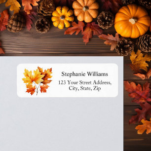 Maple Tree Leaves Fall Return Address Return Address Label