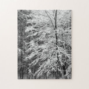 Maple Tree Outlined In Snow Jigsaw Puzzle