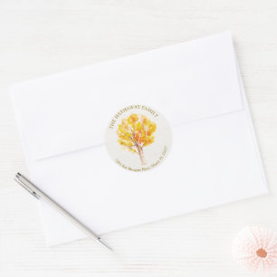 Maple Tree Round Return Address Label