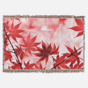 Maple Trees Leaves Design Throw Blanket