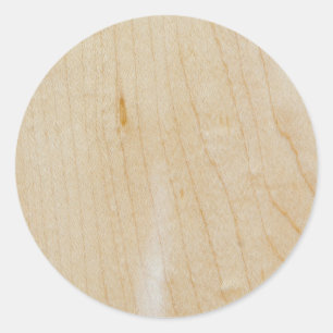 Maple wood classic round sticker