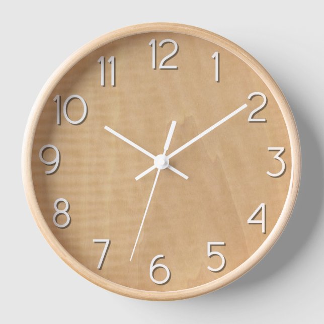 Maple Wood Look  Clock (Front)