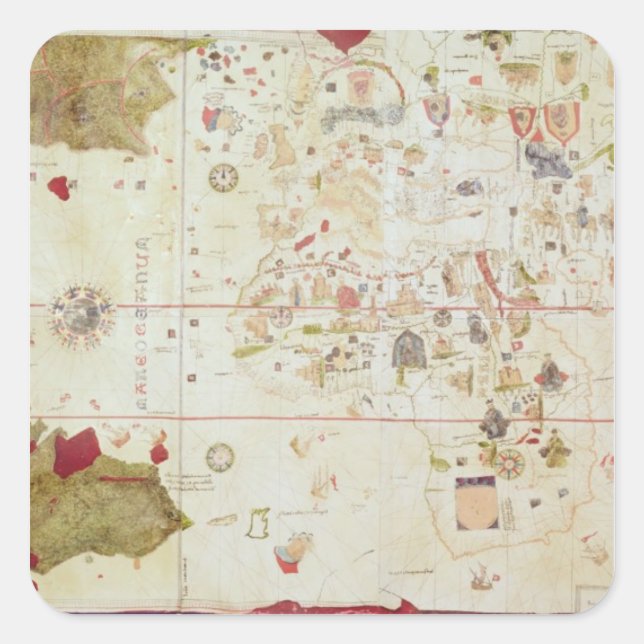 Mappa Mundi, 1502 Square Sticker (Front)