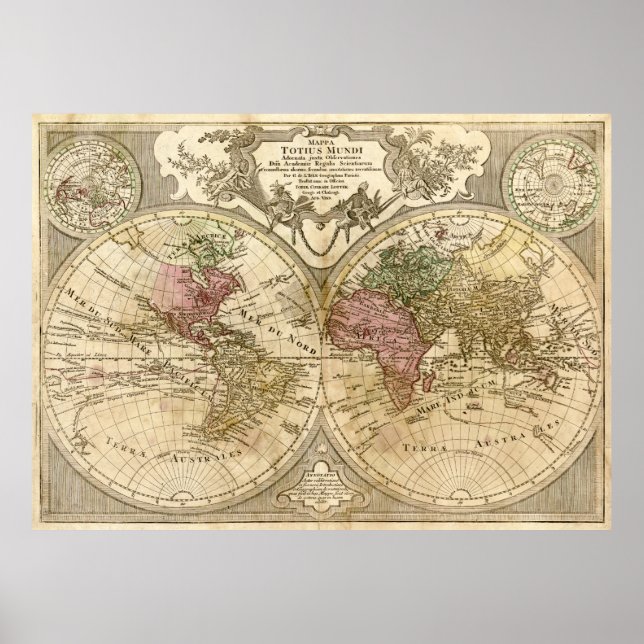 Mappa Totius Mundi World Map (1775) Poster (Front)