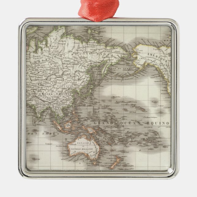 Mappemonde - Globe map Metal Tree Decoration (Front)
