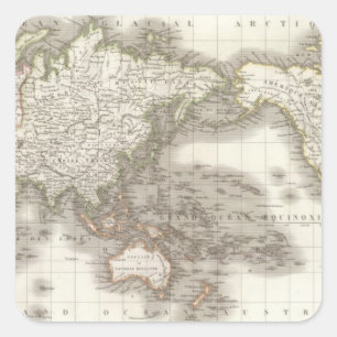 Mappemonde - Globe map Square Sticker