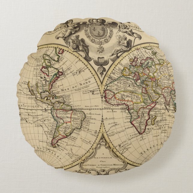 Mappemonde Round Cushion (Front)