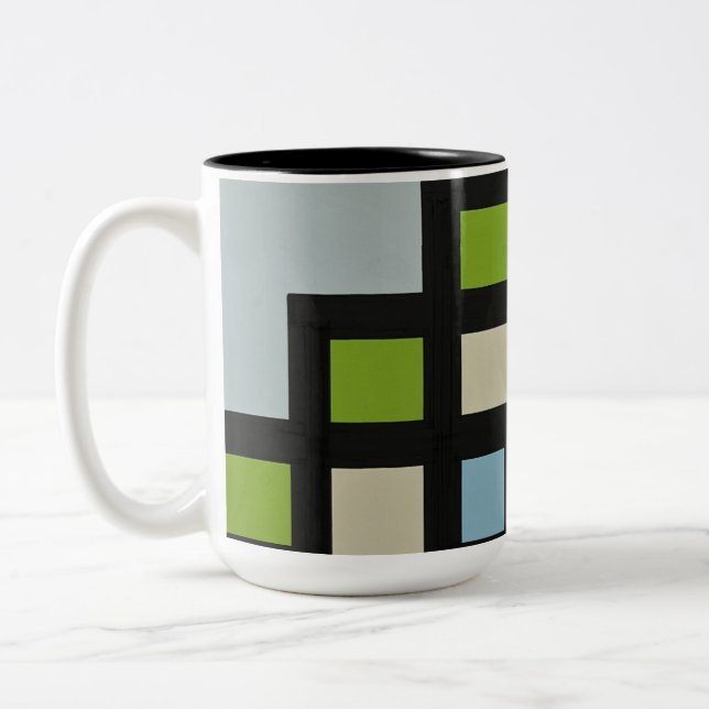 [mapper #3] Magutopian Modern Abstract Two-Tone Coffee Mug (Left)