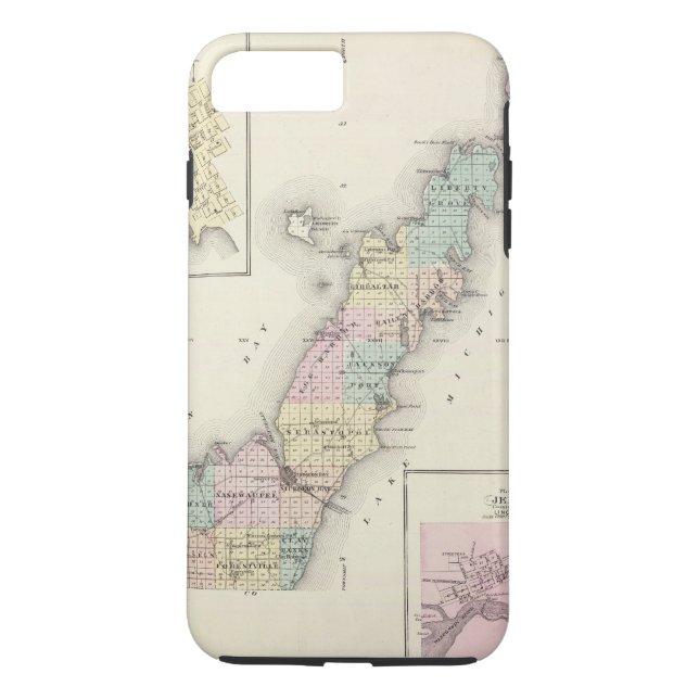 Maps of Door County, Sturgeon Bay and Jenny Case-Mate iPhone Case (Back)