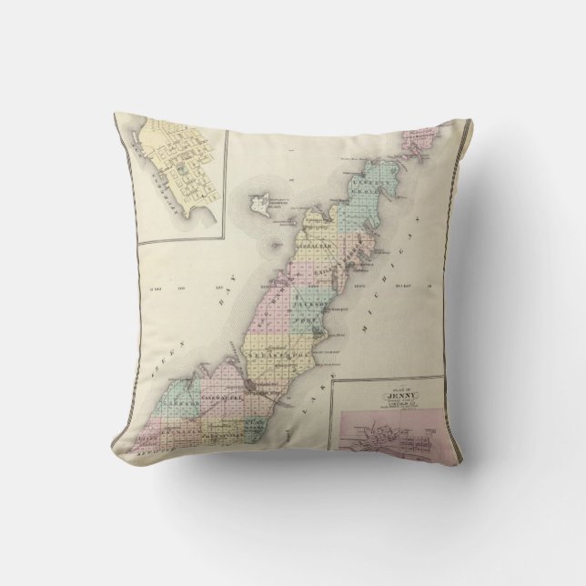 Maps of Door County, Sturgeon Bay and Jenny Cushion (Front)
