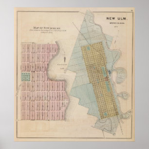 Maps of New Auburn, Minnesota Poster