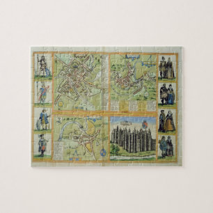 Maps of York, Shrewsbury, Lancaster, and Richmond, Jigsaw Puzzle