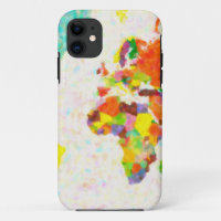 maps pointilism World Map with leaves