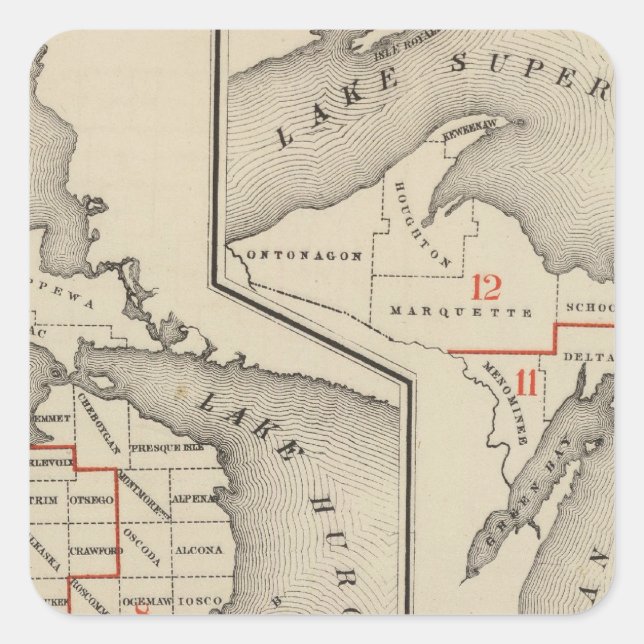 Maps showing the congressional districts square sticker (Front)