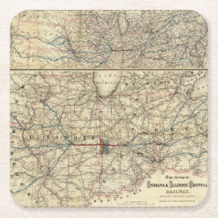 Maps showing the Indiana Square Paper Coaster