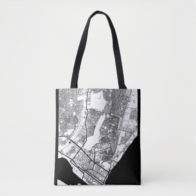 Maputo Mozambique City Map Tote Bag (Front)