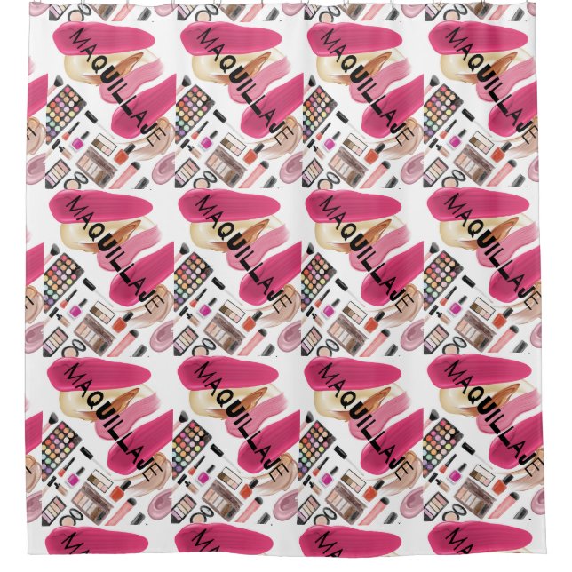 maquillaje/ makeup shower curtain (Front)