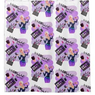maquillaje please shower curtain