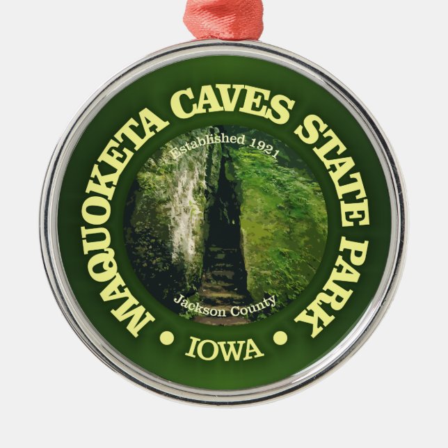 Maquoketa Caves SP Metal Ornament (Front)