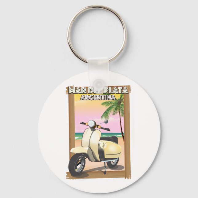 Mar del Plata Argentina beach Key Ring (Front)