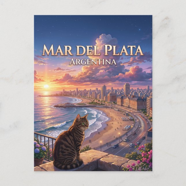 Mar del Plata Argentina Postcard (Front)
