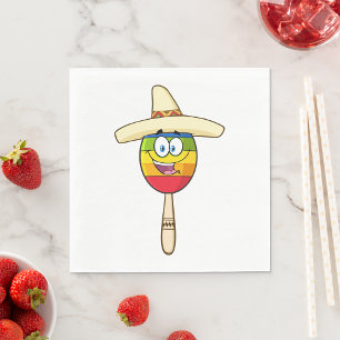 Maraca with Sombrero Colourful Fiesta Napkin
