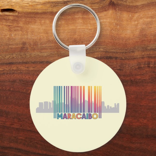Maracaibo City Barcode Art Latin Pride Key Ring (Back)