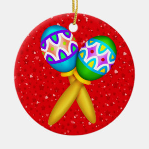 Maracas - Cinco de Mayo - Feliz Navidad Ceramic Tree Decoration