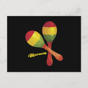 Maracas Mexican Music Sombrero Maraca Gift Postcard