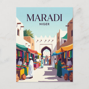 Maradi Central Market Niger Postcard