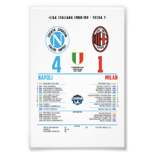 Maradona's Napoli 4–0 Milan – A Legendary Night Photo Print